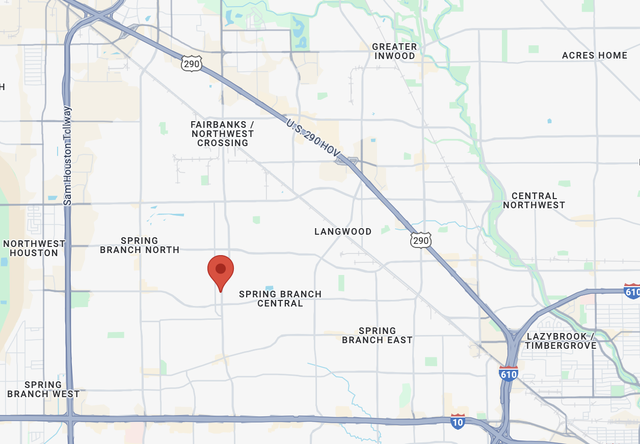 Map showing Houston Fumigation Systems location at 2219 Blalock Rd, Houston, TX